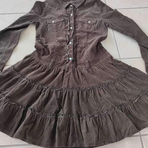 Benetton vintage corduroy dress for girl 10 years like new, brown