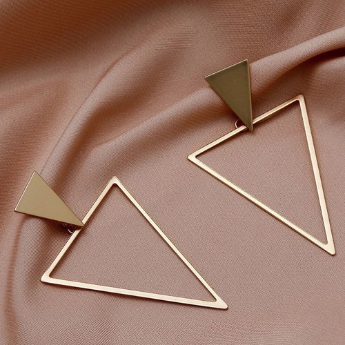 Gold Triangular Earrings New