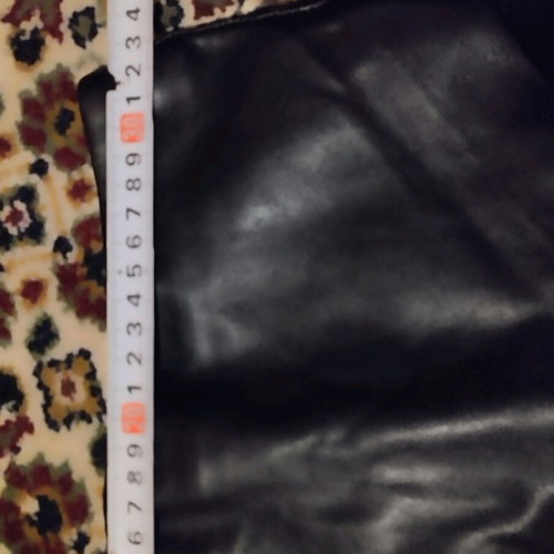 Faux leather mini skirt used, black, size XS
