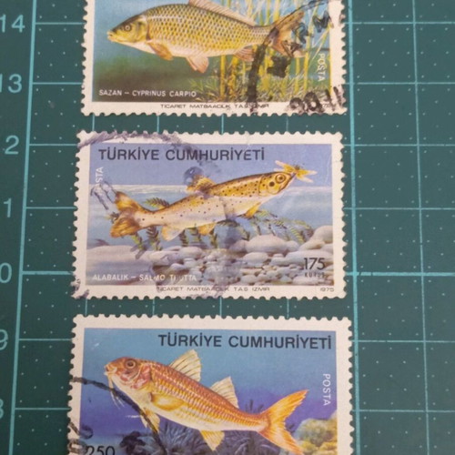 Turkey stamps 1975 like new, fish theme