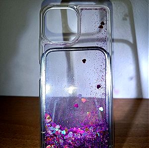 θήκη iPhone σιλικόνης με glitter υγρό