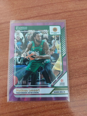 2024-25 Panini Donruss Euroleague Mathias Lessort Purple Collectible Card like new