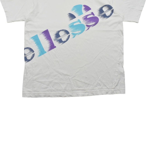 Ellesse 90s Spell Out Logo T-Shirt white blue purple used