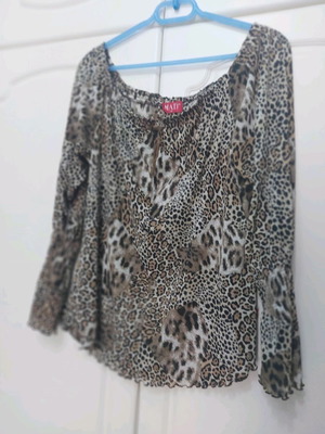 Mat Fashion blouse used, leopard print, loose fit, size XL