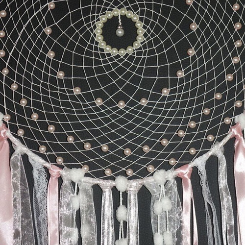 Dreamcatcher 28 new with pearls and pastel ribbons