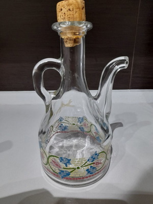 Glass oil cruet used with stain