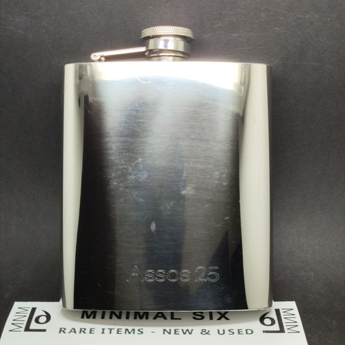 Assos 25 Stainless Steel Flask used, retro collectible 8oz