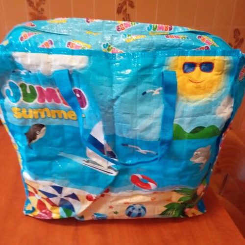 Beach bag like new, colorful, 45x45 cm