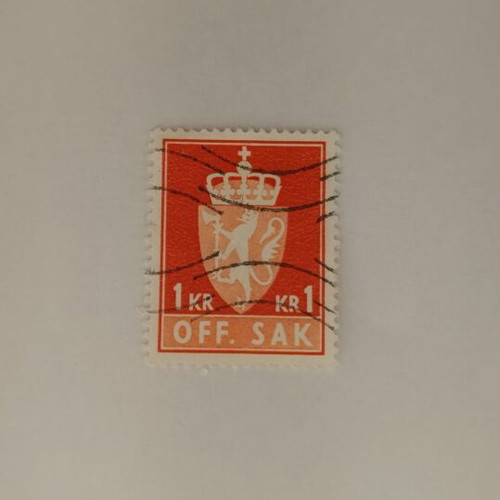 Norwegian Collectible Stamp 1 KR OFF. SAK like new