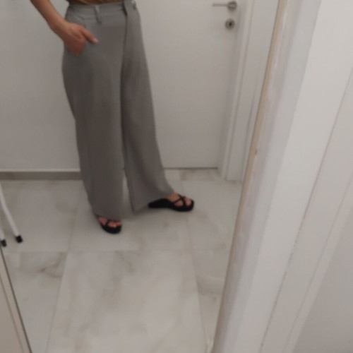 Wide classic pants gray one size like new