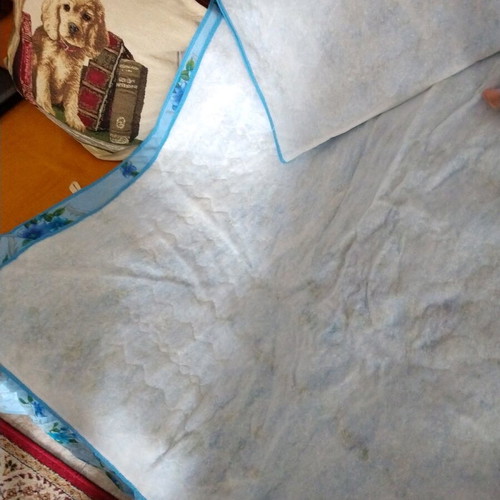 German quilt from 1970 new for double bed, blue