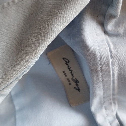 Christian Berg men's light blue non-iron dress shirt, L