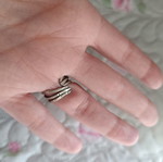 Handmade ring with adjustable closure, like new, gold and silver