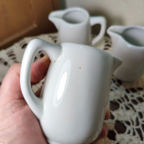 Set of 3 vintage Feldha Rhon porcelain milk jugs made in Germany 1970
