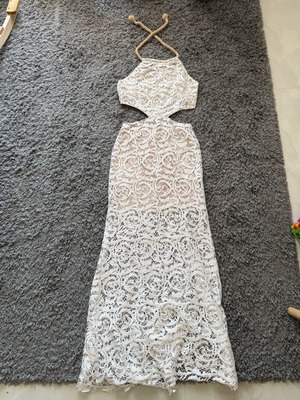 Enzzo maxi dress white like new, size L