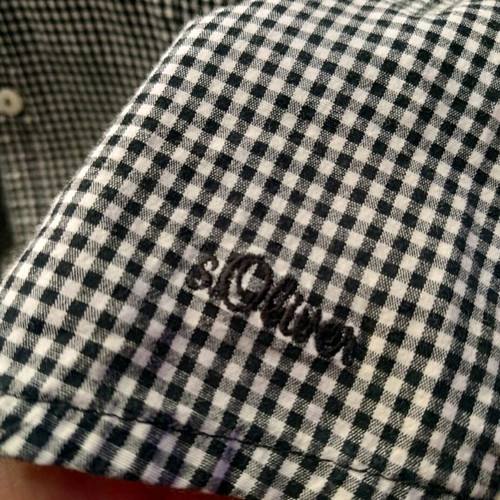 S.Oliver Summer Women's Shirt L-XL, 97% Cotton Checked, Like New