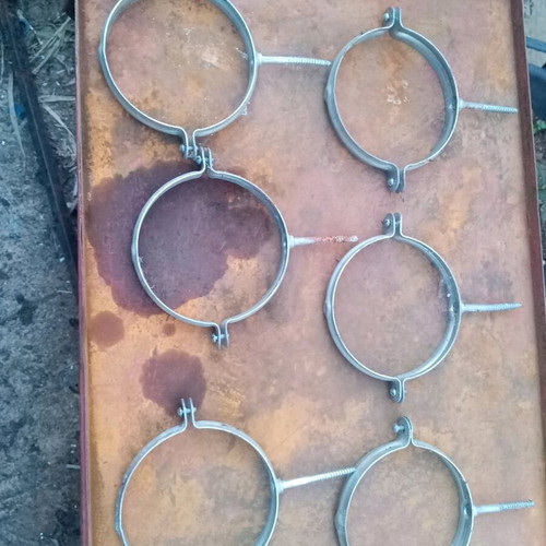 PVC pipe clamps supports Φ125 set of 6 new