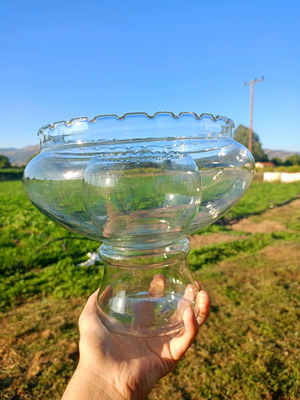 Decorative glass bowl vase vintage like new