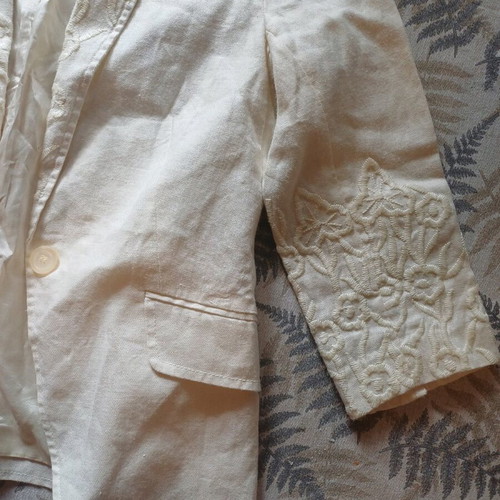 Zara women's beige jacket 3/4 sleeve like new, size 40
