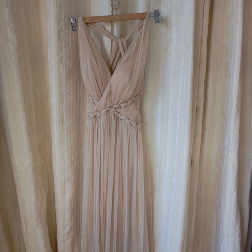 Ancient Greek dress with beige tulle, like new