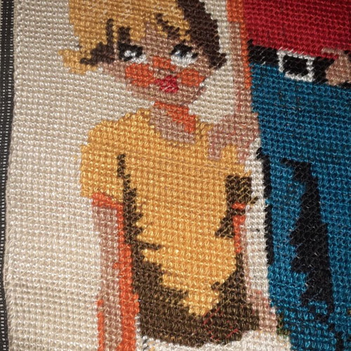 Vintage gobelin embroidery without frame 40x20 cm