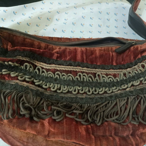 Velvet women's shoulder bag like new