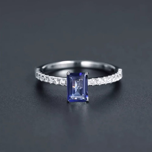 Silver ring with mystic quartz 925, handmade, size 19