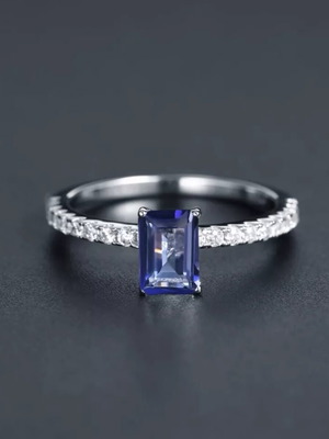Silver ring with mystic quartz 925, handmade, size 19