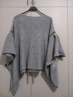 Zara wool poncho used, grey, size M