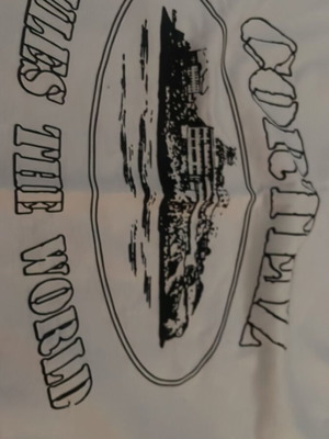 Corteiz T-shirt refurbished, size small, black and grey