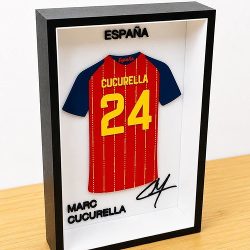 Spain Football Jersey 3D Shadow Box with Player Name and Number