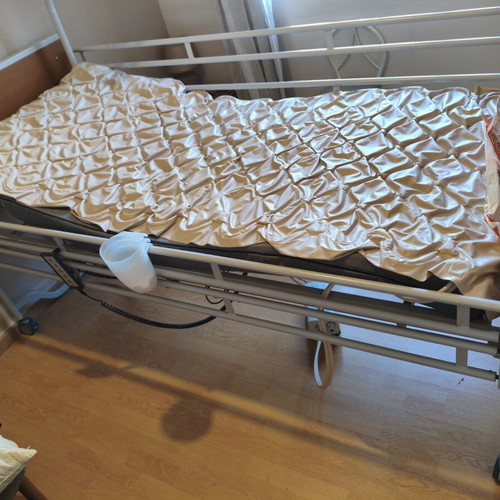 Hospital bed with extra anatomical mattress and wheelchair like new