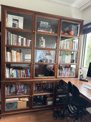 Solid Beech Display Bookcase like new