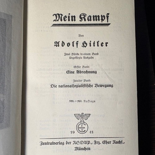 Mein Kampf used, Original 1941 People’s Edition, 781 pages