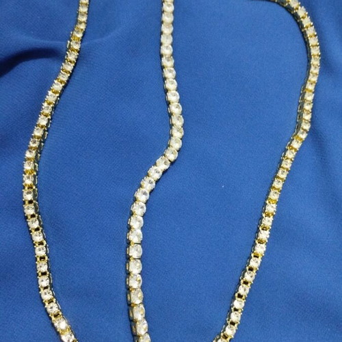Tennis necklace 55cm gold plated steel new