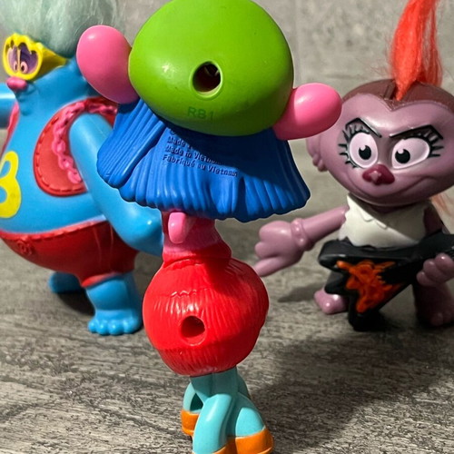 Trolls figures used, set of 3 pieces
