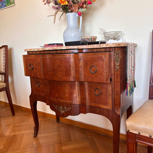 Vintage wooden commode with marble top like new
