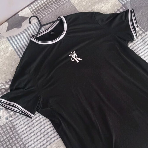 Men's black XL T-shirt new with print and elastic cuffs