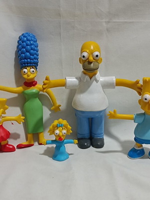 Simpsons family bendable figures pack of 5, like new