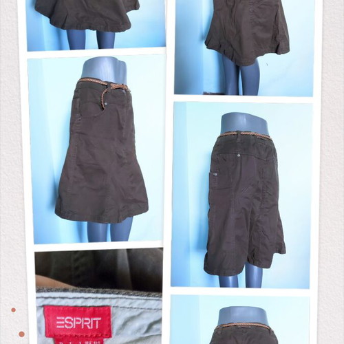 Esprit brown denim skirt like new, sizes M/L, asymmetrical summer style