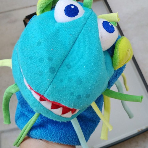 Cloth glove puppets used, set of two