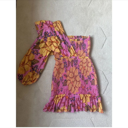 Farm Rio One Shoulder Dress Like New, Multicolor, Size S