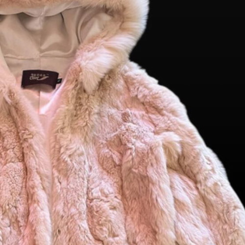 Rabbit fur jacket like new, very soft, white