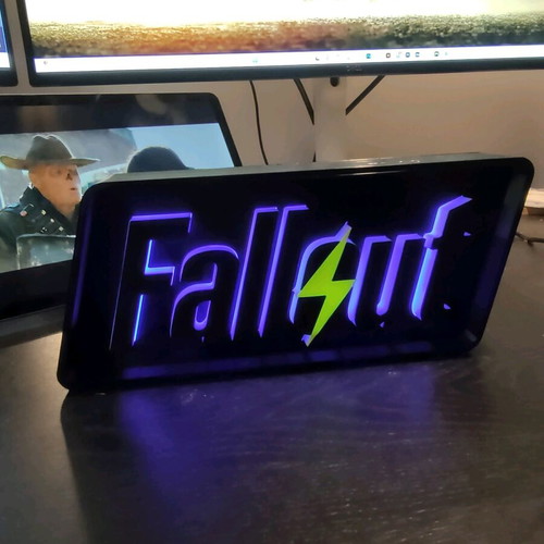 Lightbox Fallout with colorful LED and remote control, new