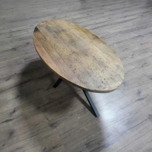 Oak coffee table with metal legs new