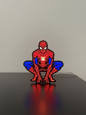 Παιδικό LED Φωτιστικό Spider-Man 3D Printed καινούργιο με Όνομα