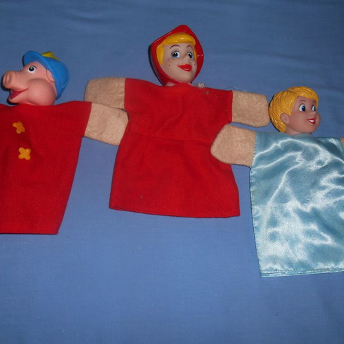 Puppet theater marionettes used, set of 3 pieces