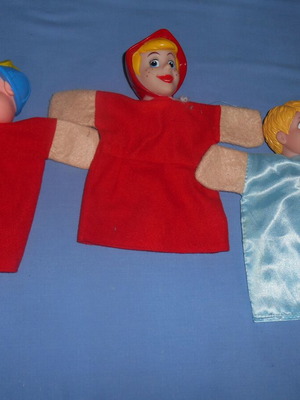 Puppet theater marionettes used, set of 3 pieces