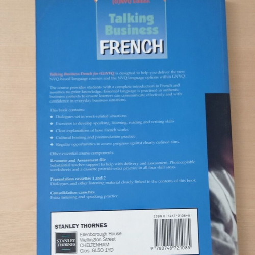 Talking Business French book used, French language