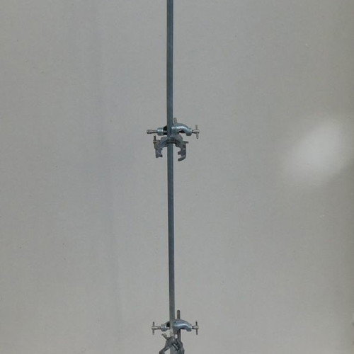 Metal rod with three clamps like new, chemistry lab tool